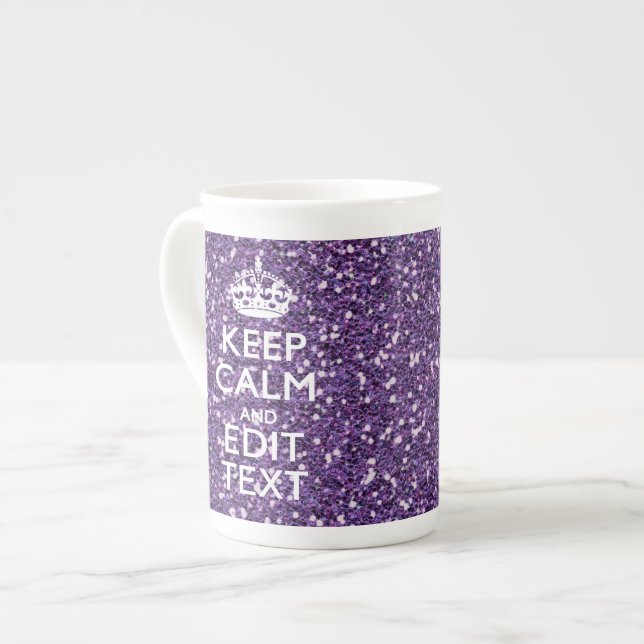 Behållans Lugn och Lila Mauve Benporslin Mugg (Framsida vänster)