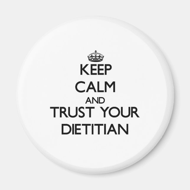 Behållans Lugn och lita på din dietitist Magnet (Framsidan)
