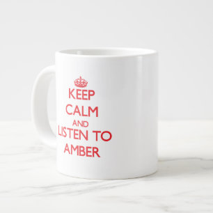 Behållans Lugn och lyssna på Amber Jumbo Mugg