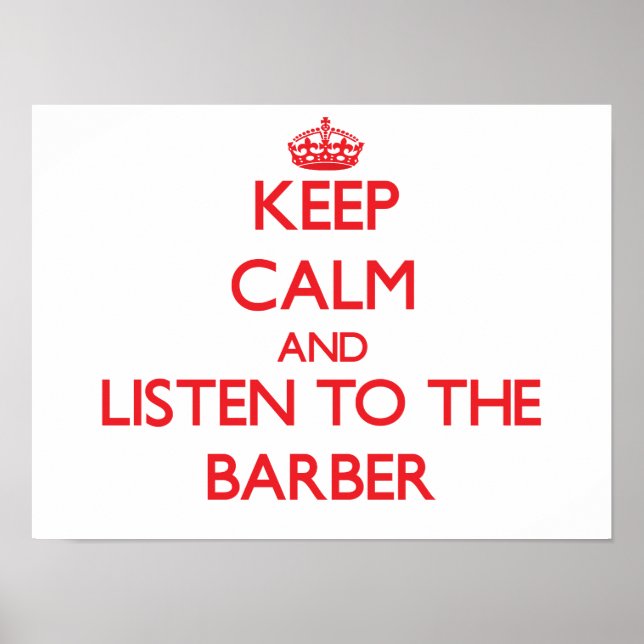 Behållans Lugn och lyssna på Barber Poster (Framsidan)