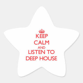 Behållans lugn och lyssna på DEEP HOUSE Stjärnformat Klistermärke
