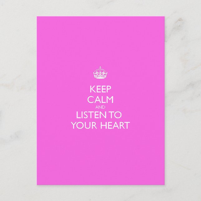 Behållans Lugn och lyssna på ditt hjärta Vykort (Framsida)