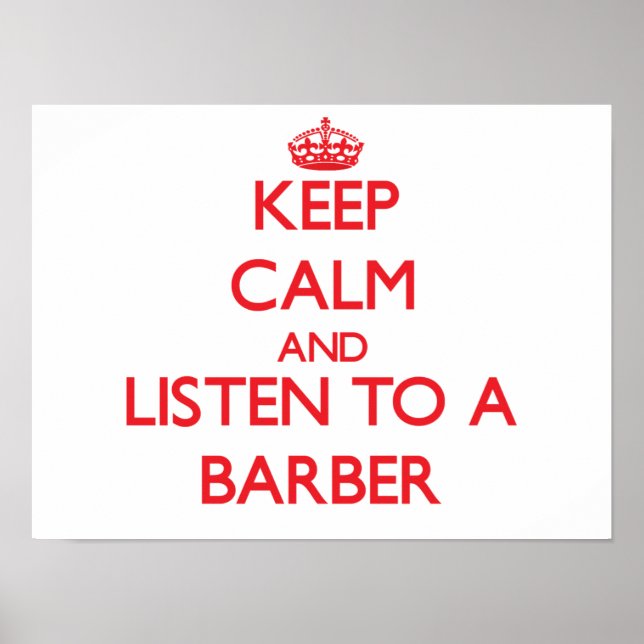 Behållans Lugn och lyssna på en Barber Poster (Framsidan)