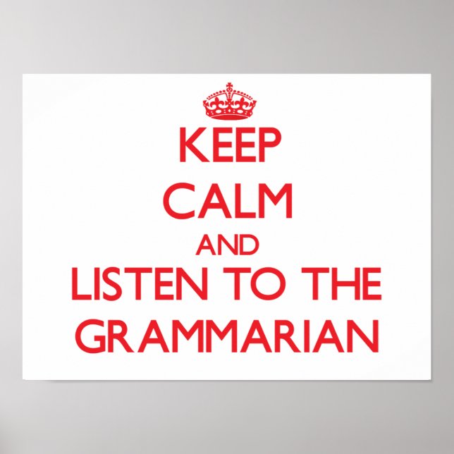 Behållans Lugn och lyssna på Grammarian Poster (Framsidan)