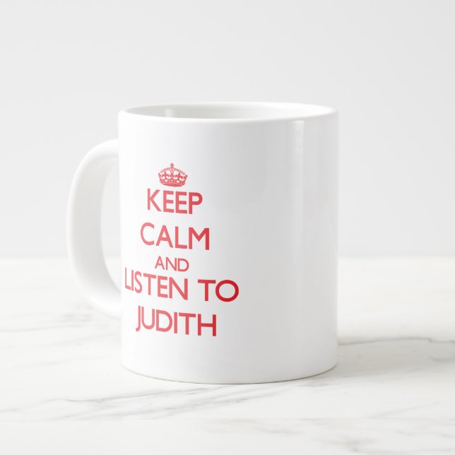 Behållans Lugn och lyssna på Judith Jumbo Mugg (Framsida vänster)