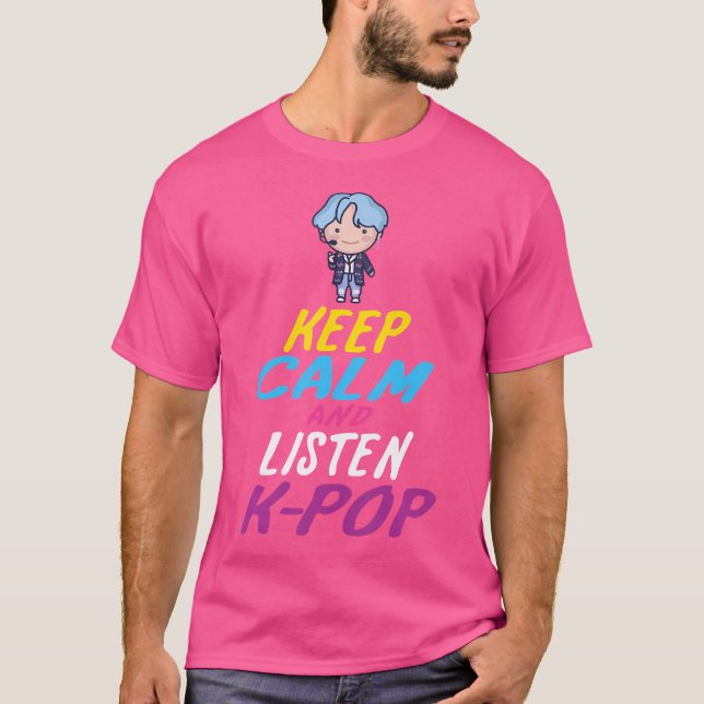 Behållans Lugn och lyssna på K-POP T Shirt (Framsida)