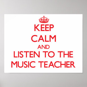 Behållans Lugn och lyssna på Music Teacher Poster