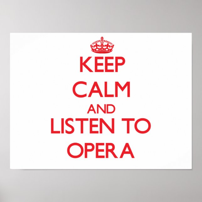 Behållans lugn och lyssna på OPERA Poster (Framsidan)