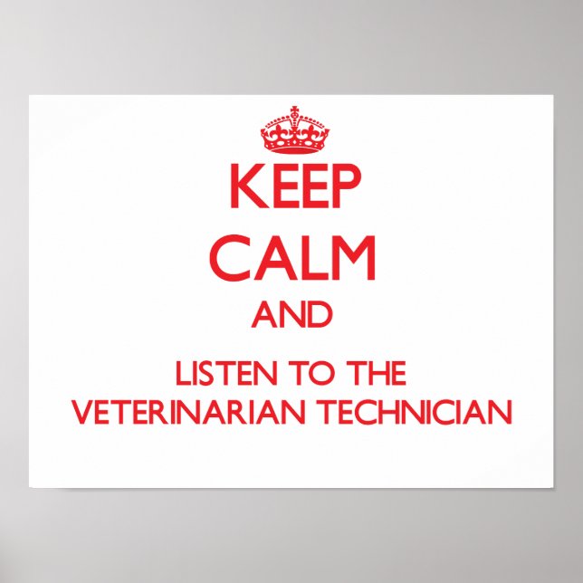 Behållans Lugn och lyssna på veterinär Technicia Poster (Framsidan)