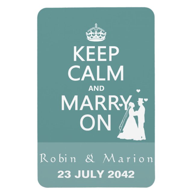 Behållans Lugn och Marry On - Bride and Groom Magnet (Vertikal)