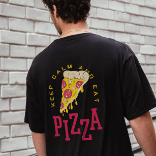 Behållans Lugn och mat Pizza Funny Food Ord T Shirt