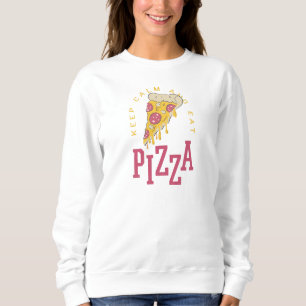Behållans Lugn och mat Pizza Funny Food Ord T Shirt