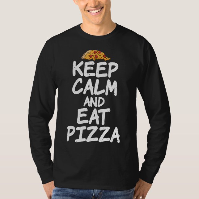 Behållans Lugn och mat Pizza T Shirt (Framsida)