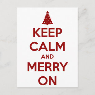 Behållans Lugn och Merry On Red and White Helg Vykort
