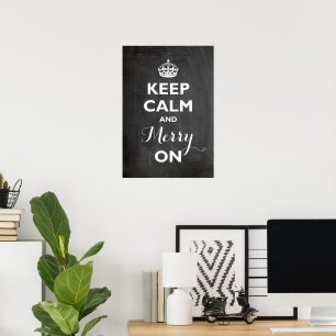 Behållans Lugn och merry på den kalkylbrädfunktion Poster