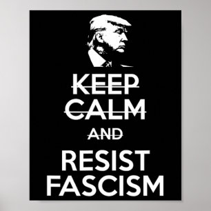 Behållans Lugn och motstå fascismen antitrumpump T Poster