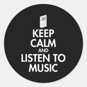 Behållans Lugn och musik Runt Klistermärke