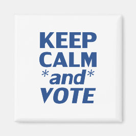 "behållans lugn och omröstning" blått, vitt - magnet