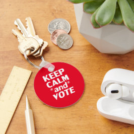 "Behållans Lugn och omröstning" röd vit Nyckelring