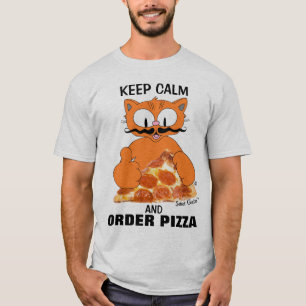 BEHÅLLANS LUGN OCH ORDER PIZZA Senor Gato™ Funny T Shirt