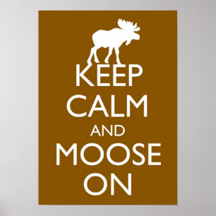 Behållans Lugn och på moose poster art (Brown)