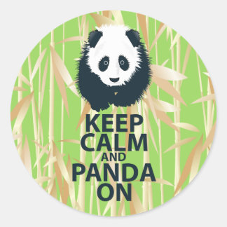 Behållans Lugn och Panda på originalutskrift Runt Klistermärke