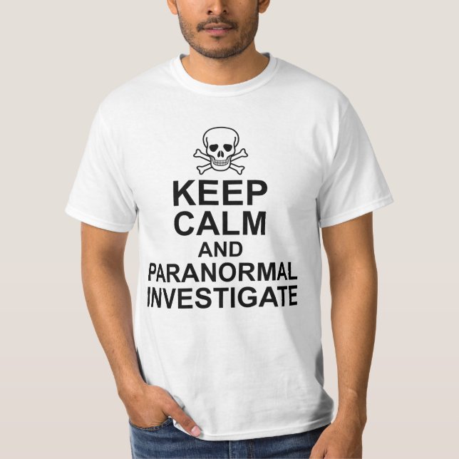 Behållans Lugn och Paranormala undersökningar Tee Shirt (Framsida)