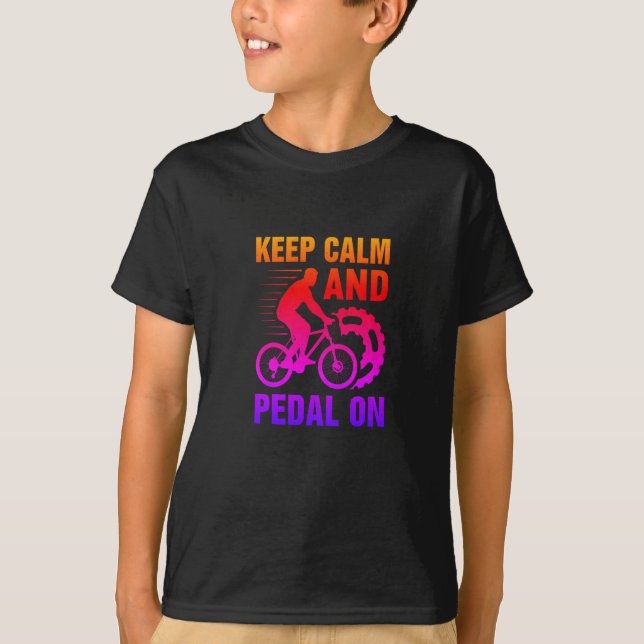 Behållans Lugn och pedal på cykel, rolig T Shirt (Framsida)