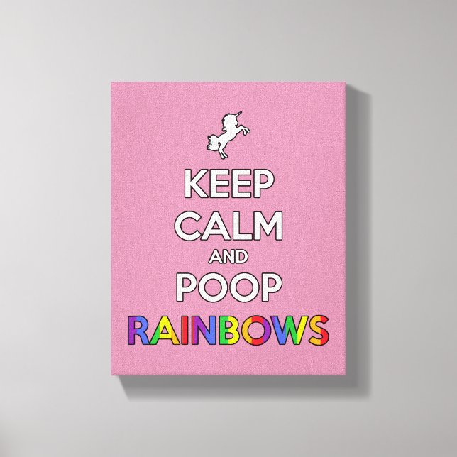 Behållans Lugn och Poop RAINBOWS! Canvastryck (Framsida)