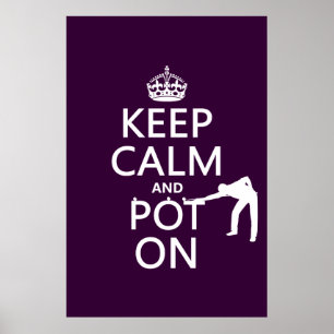 Behållans Lugn och Pot On (Snooker/Bassäng) Poster