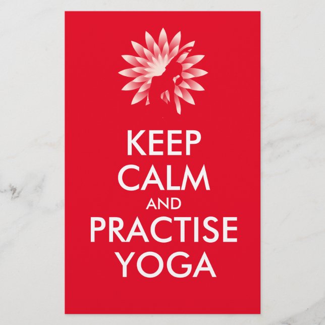Behållans lugn och praktik yoga flygblad (Framsidan)
