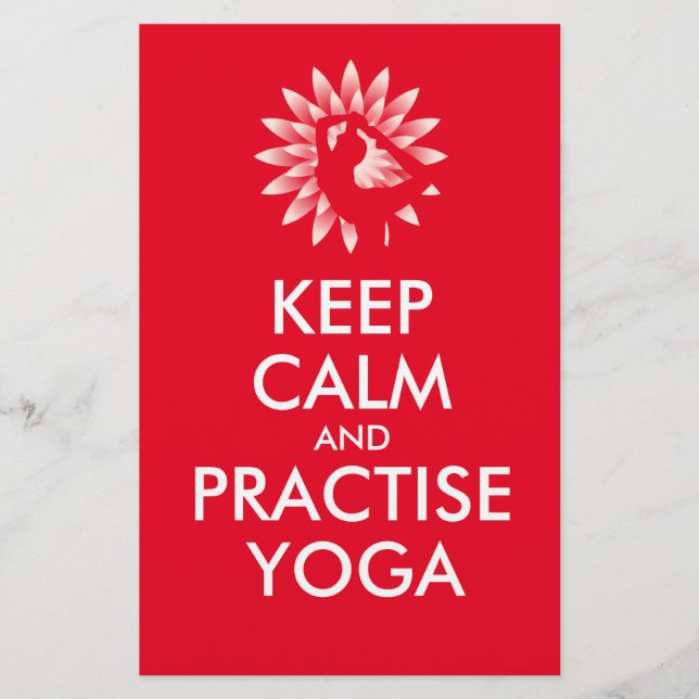 Behållans lugn och praktik yoga flygblad (Framsidan)