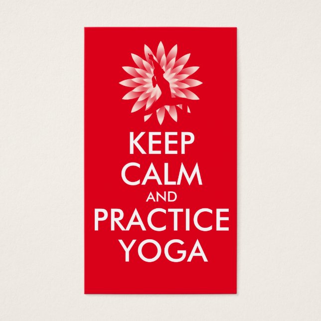 Behållans lugn och praktik yoga visitkort (Framsidan)