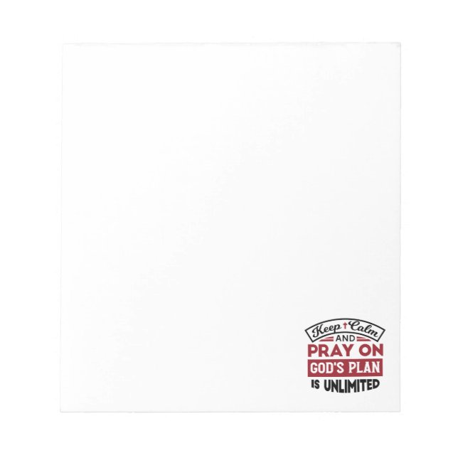 Behållans Lugn och Pray Guds plan är obegränsat ci Anteckningsblock (Framsida)