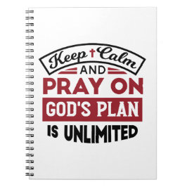 Behållans Lugn och Pray Guds plan är obegränsat ci Anteckningsbok