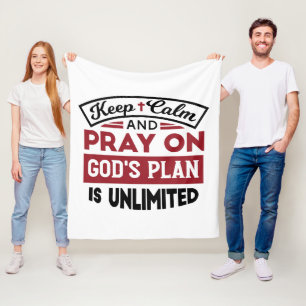 Behållans Lugn och Pray Guds plan är obegränsat ci Fleecefilt