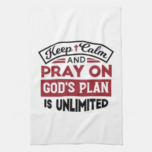 Behållans Lugn och Pray Guds plan är obegränsat ci Kökshandduk