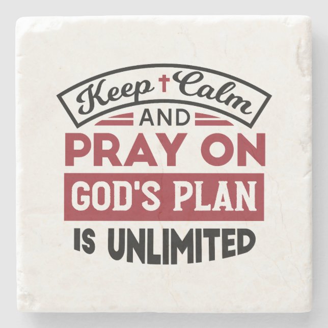 Behållans Lugn och Pray Guds plan är obegränsat ci Stenunderlägg (Framsidan)