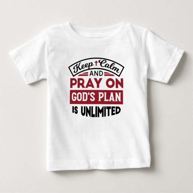 Behållans Lugn och Pray Guds plan är obegränsat ci T Shirt (Framsida)