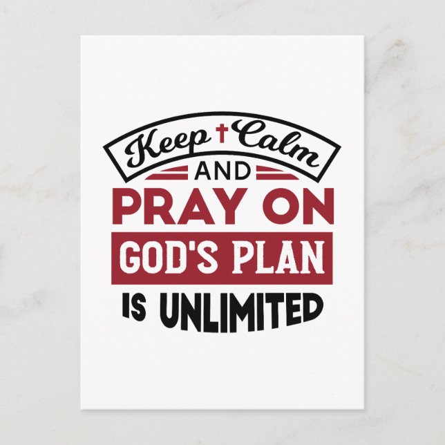 Behållans Lugn och Pray Guds plan är obegränsat ci Vykort (Framsida)