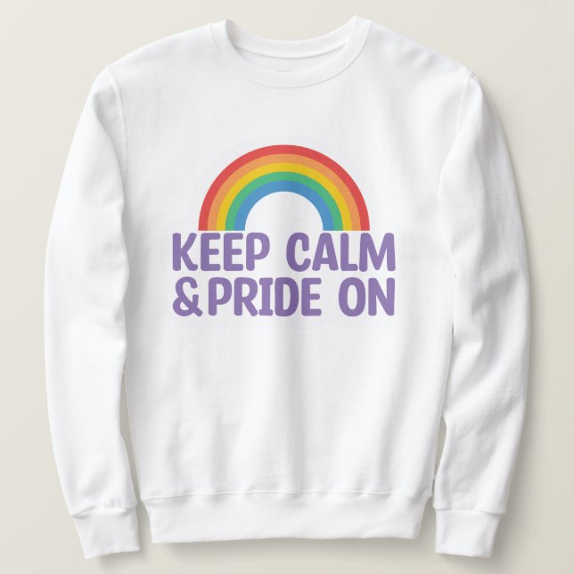 Behållans Lugn och Pride på | Gay pride månad Lång Ärmad Tröja (Design framsida)
