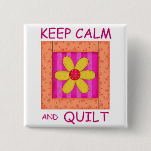 Behållans Lugn och Quilt Applique Flower Block Knapp