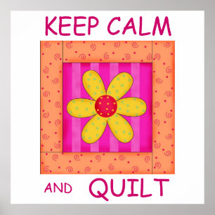 Behållans Lugn och Quilt Applique Flower Block Poster