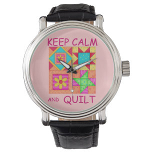 Behållans Lugn och Quilt Colorful Patchwork-block Armbandsur