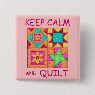 Behållans Lugn och Quilt Colorful Patchwork-block Knapp