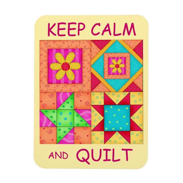 Behållans Lugn och Quilt Colorful Patchwork-block Magnet (Vertikal)