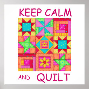 Behållans Lugn och Quilt Colorful Patchwork-block Poster