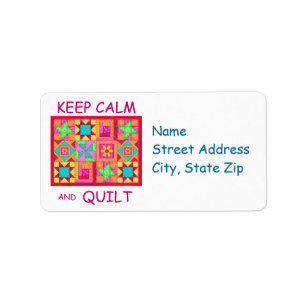 Behållans Lugn och Quilt Multi Block Patchwork Qui Adressetikett