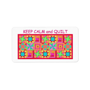 Behållans Lugn och Quilt Multi Block Patchwork Qui Adressetikett
