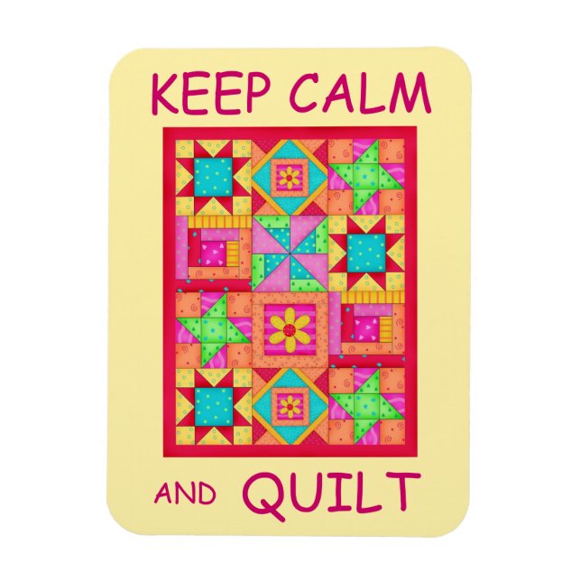 Behållans Lugn och Quilt Multi Block Patchwork Qui Magnet (Vertikal)
